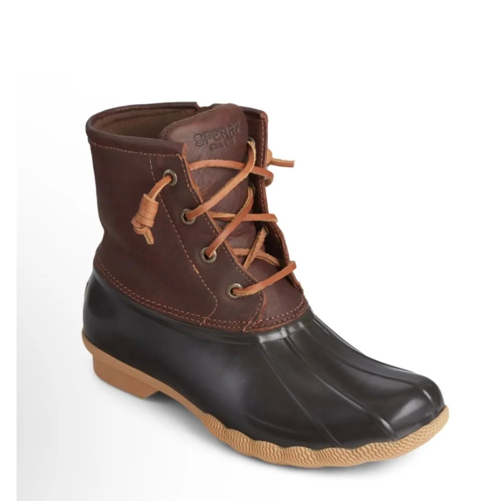 Women's Sperry Brown & Black Winter Rain Boots Size 7